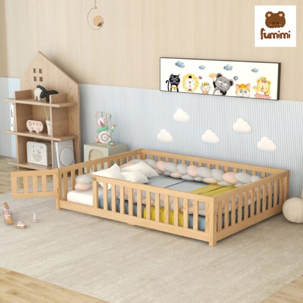 Giường ngủ trẻ em có rào chắn bệt sát sàn