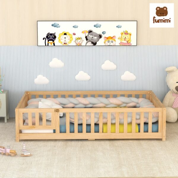 Giường ngủ trẻ em có rào chắn bệt sát sàn