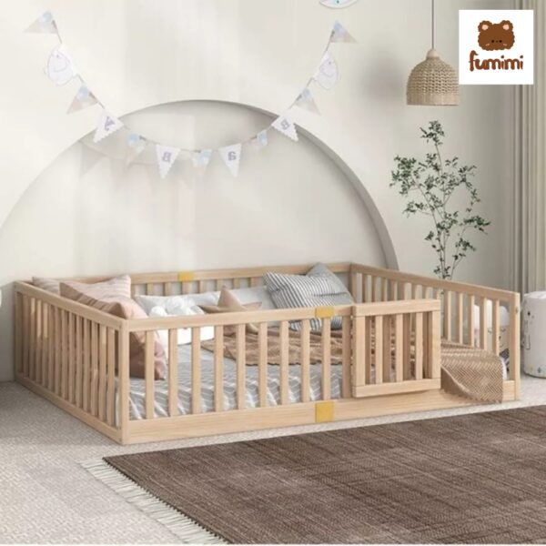 Giường ngủ trẻ em có rào chắn bệt sát sàn Dublin Bed
