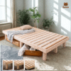 Giường ngủ gỗ thông pallet chân vuông cao 30cm