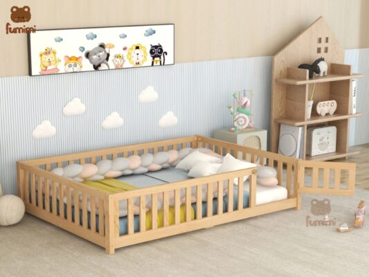 Giường ngủ có rào chắn bệt sát sàn 
