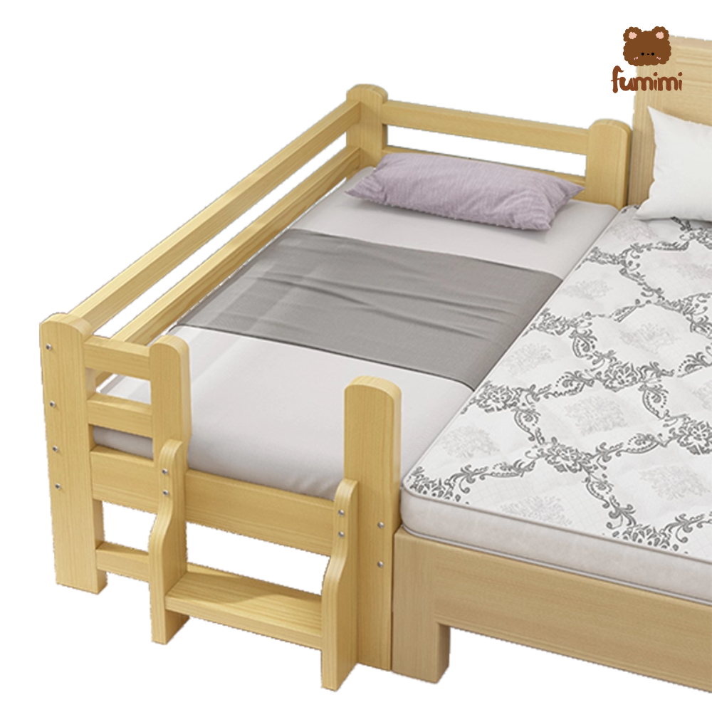 Giường ghép 2 thanh chắn ngang có cầu thang